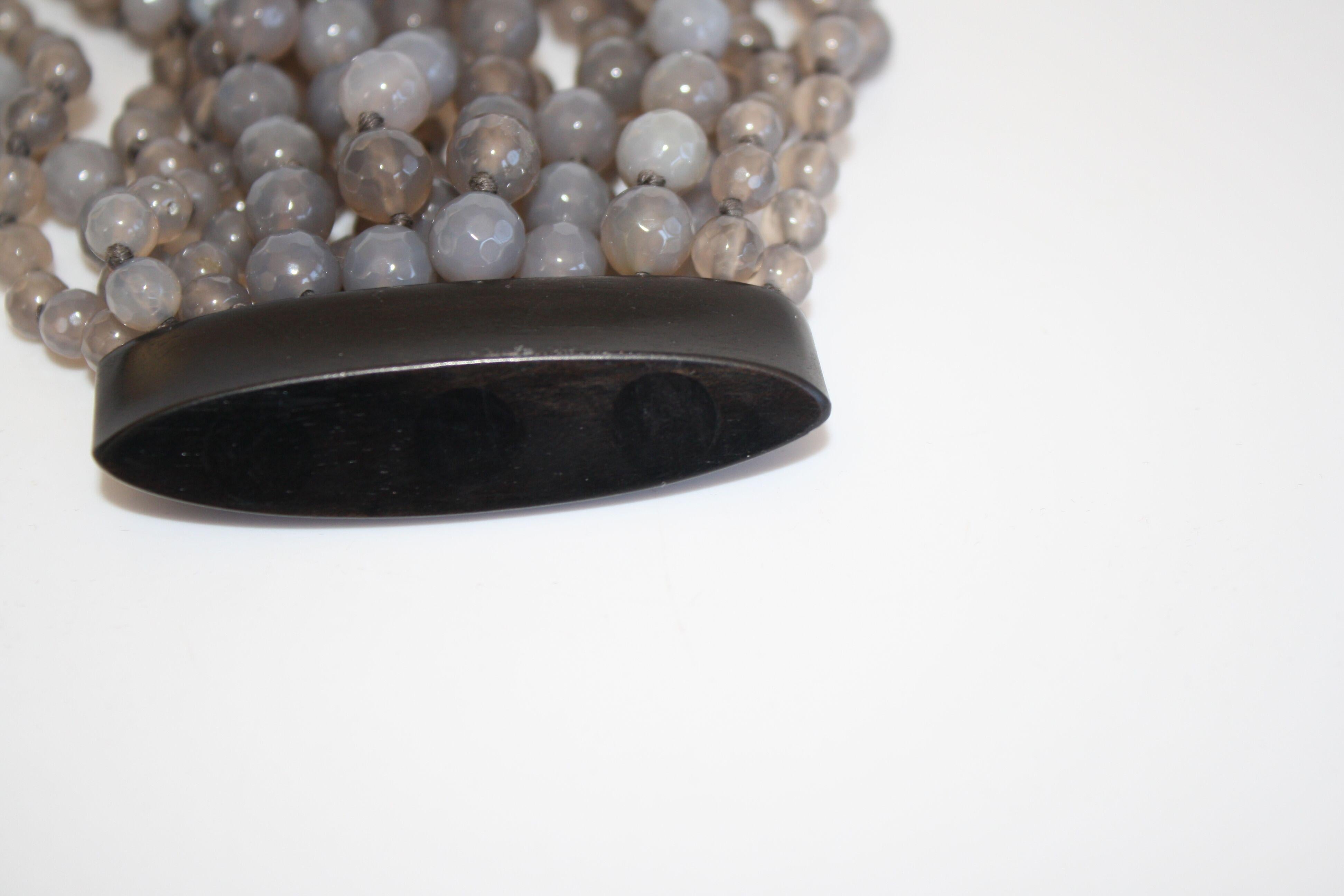 Monies Labradorite and Magnetic Ebony Wood Closure Bracelet 1