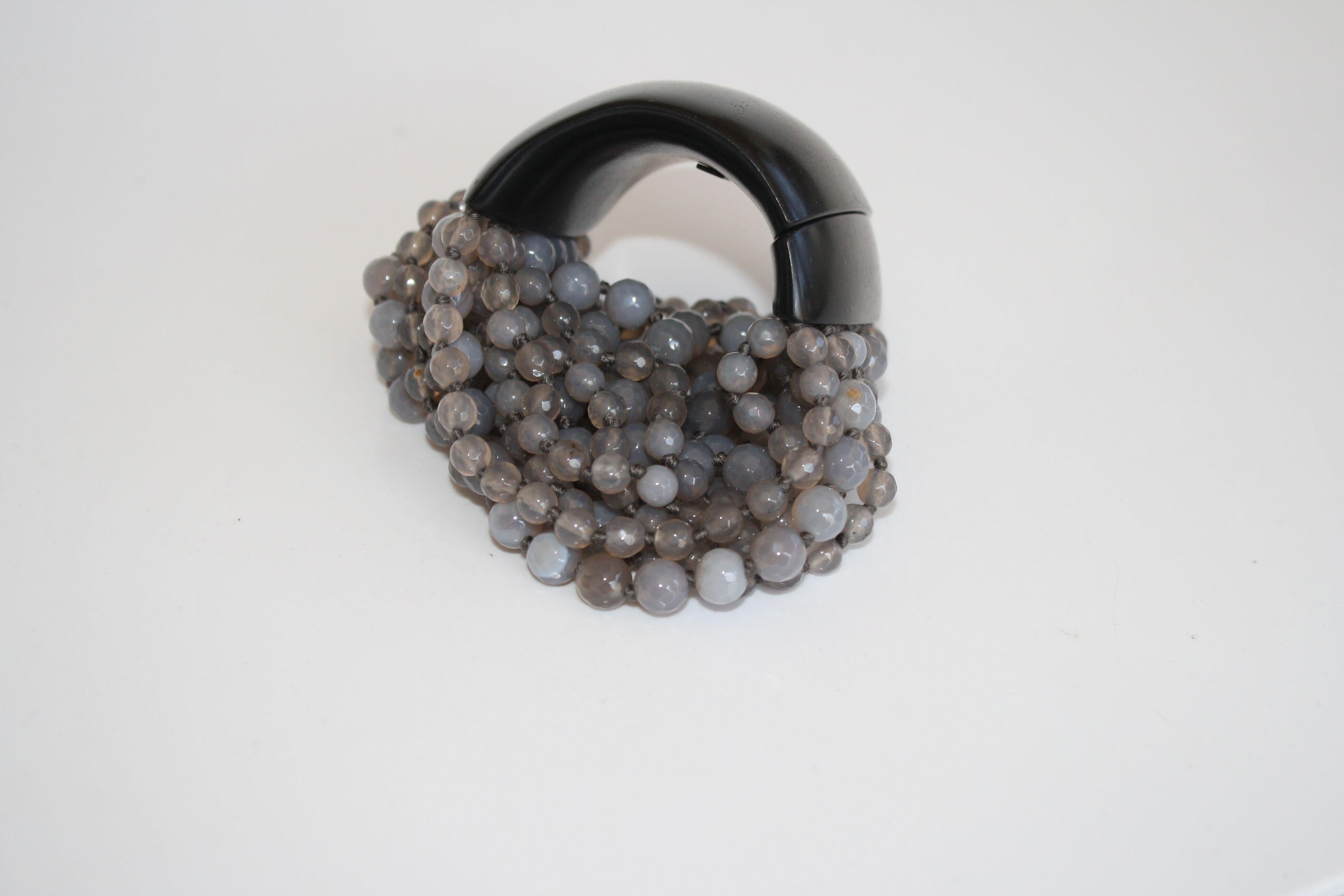 Monies Labradorite and Magnetic Ebony Wood Closure Bracelet 3