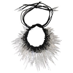 Monies Leather and Acrylic Necklace