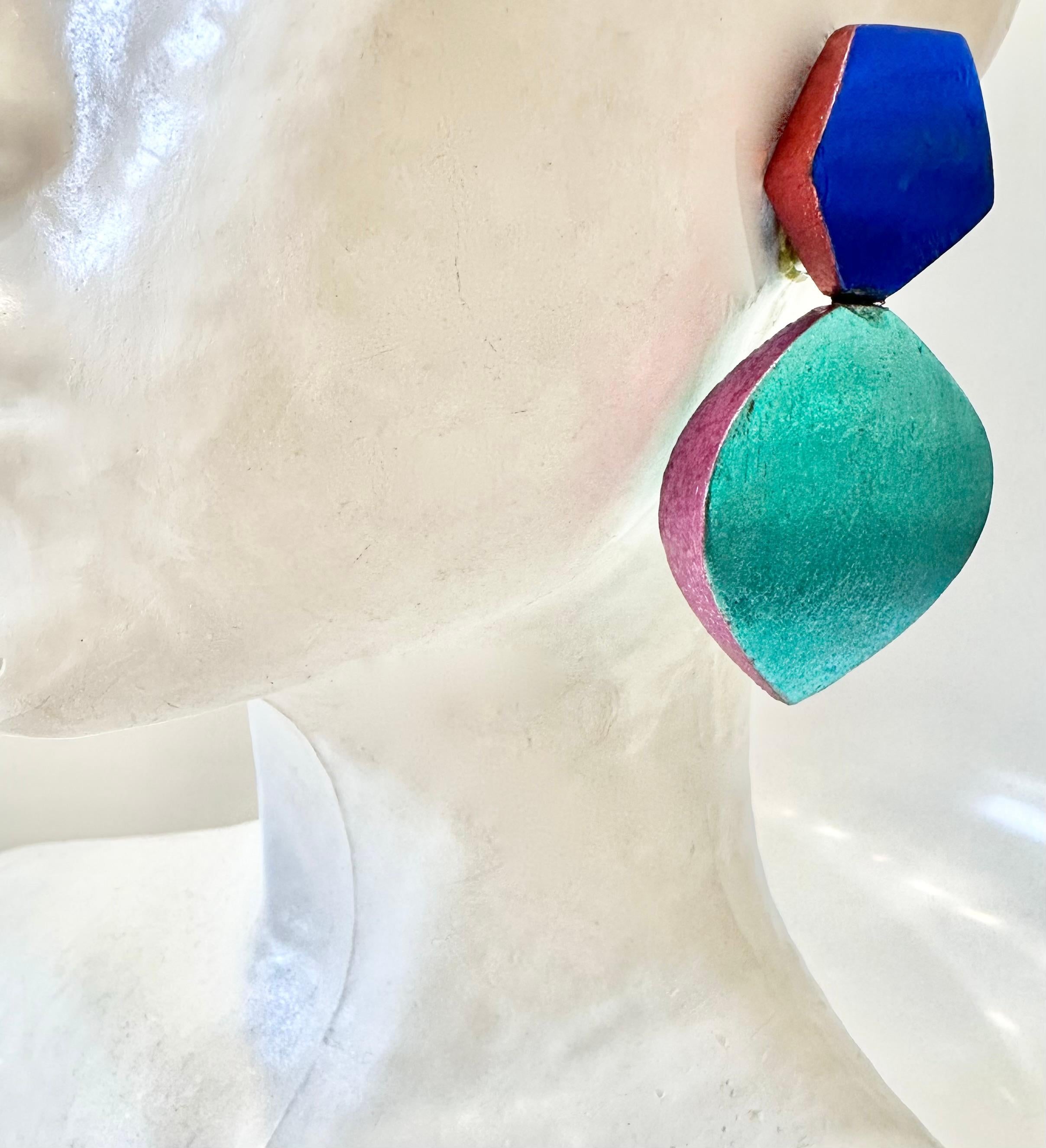 Women's or Men's Monies Multicolor Foil Clip Earrings