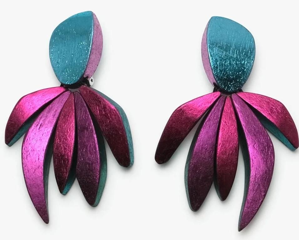 Monies Multicolor Foil Clip Earrings 3
