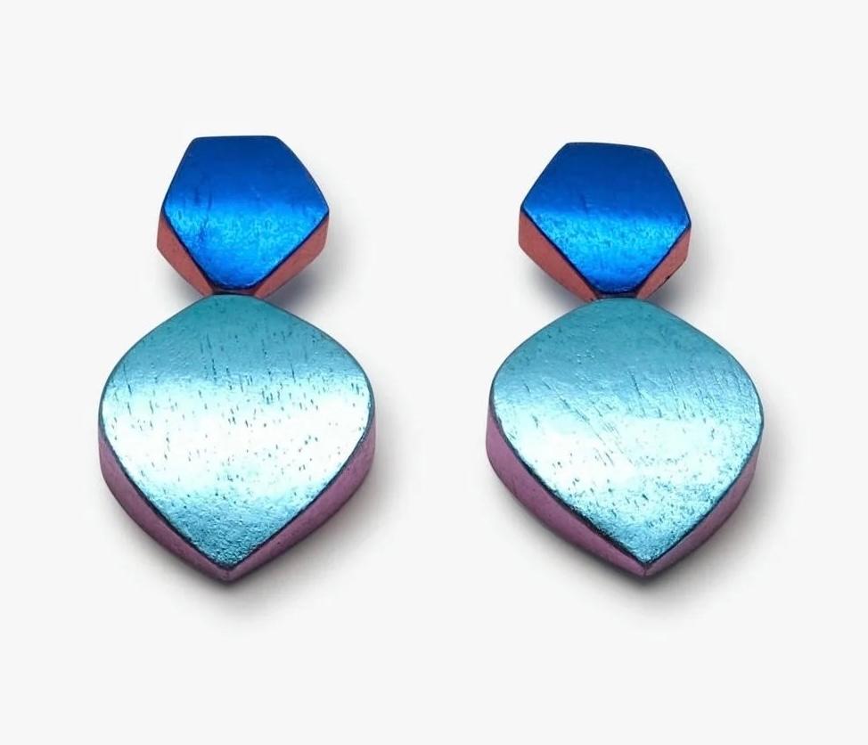 Monies Multicolor Foil Clip Earrings For Sale 4