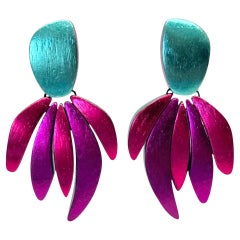 Monies Multicolor Foil Clip Earrings