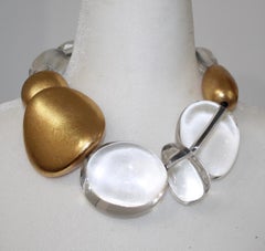 Monies Necklace in Acrylic and Gold Foil