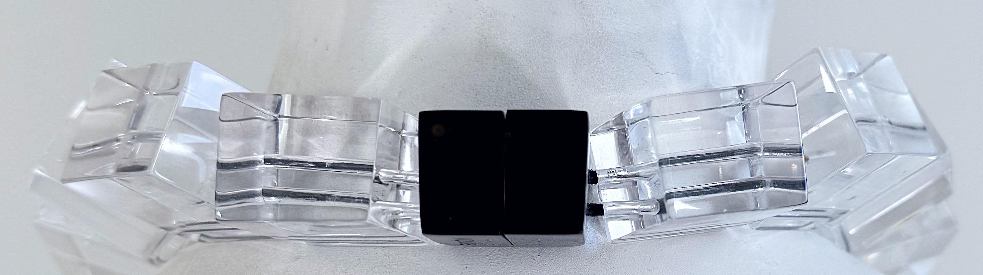 Monies of Denmark - Collana di cristalli trasparenti di lucite quadrata con dichiarazione di stile in vendita 3