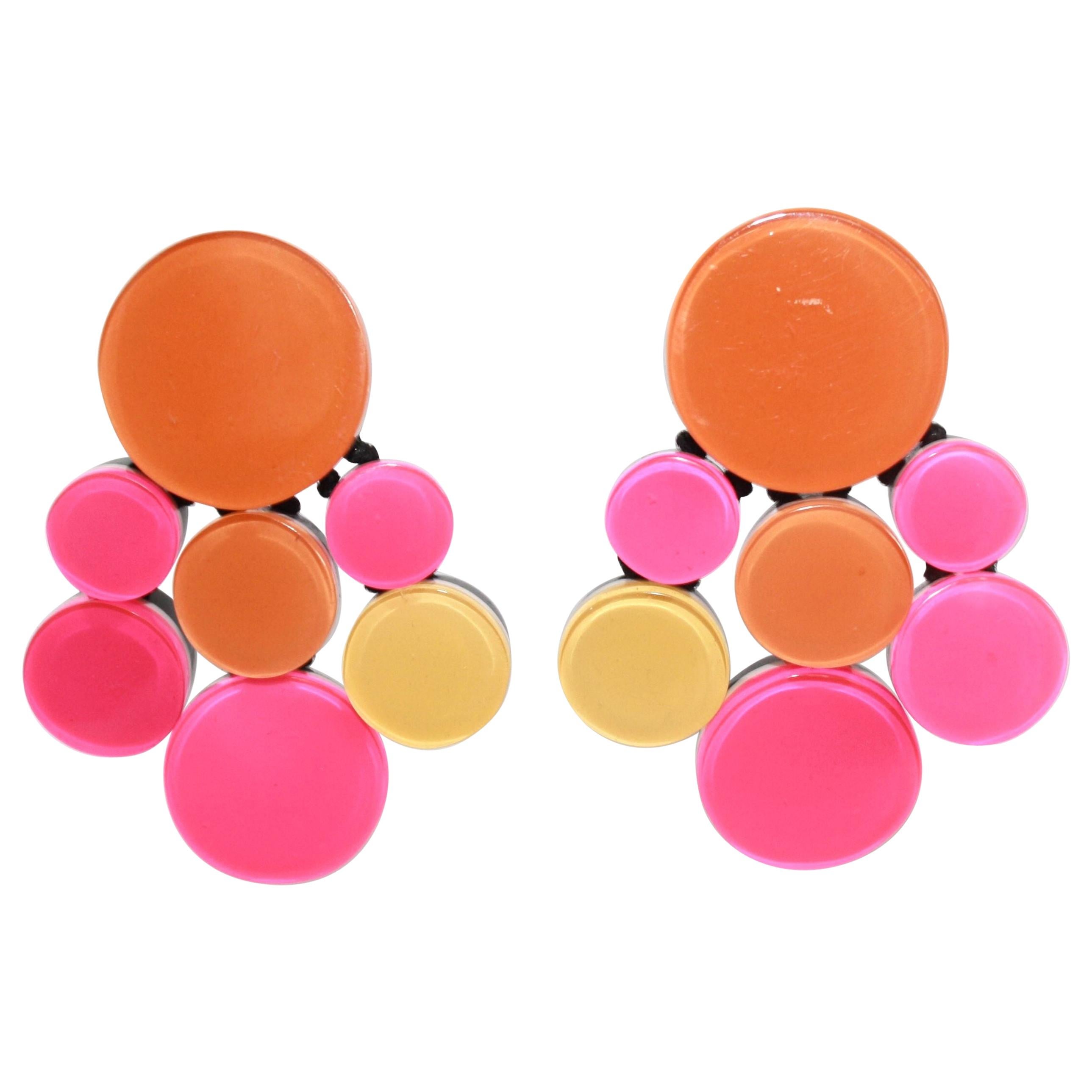 Monies Orange and Pink Statement Earrings