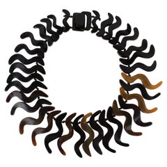 Monies Oversized Faux-Horn Resin Bib Choker Necklace