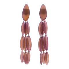 Monies Oversized Purple Resin Dangle Clip Earrings