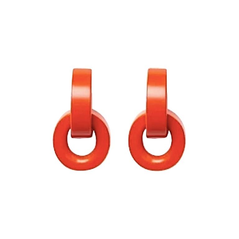 Monies Red Polyester Clip Earrings