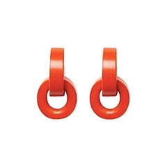 Monies Red Polyester Clip Earrings