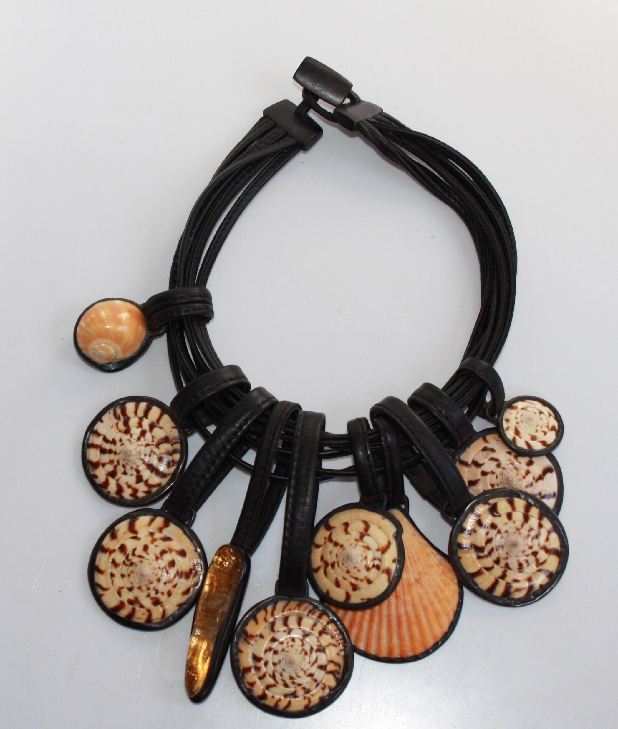 Women's Monies Shell and Semi Precious Statement Necklace