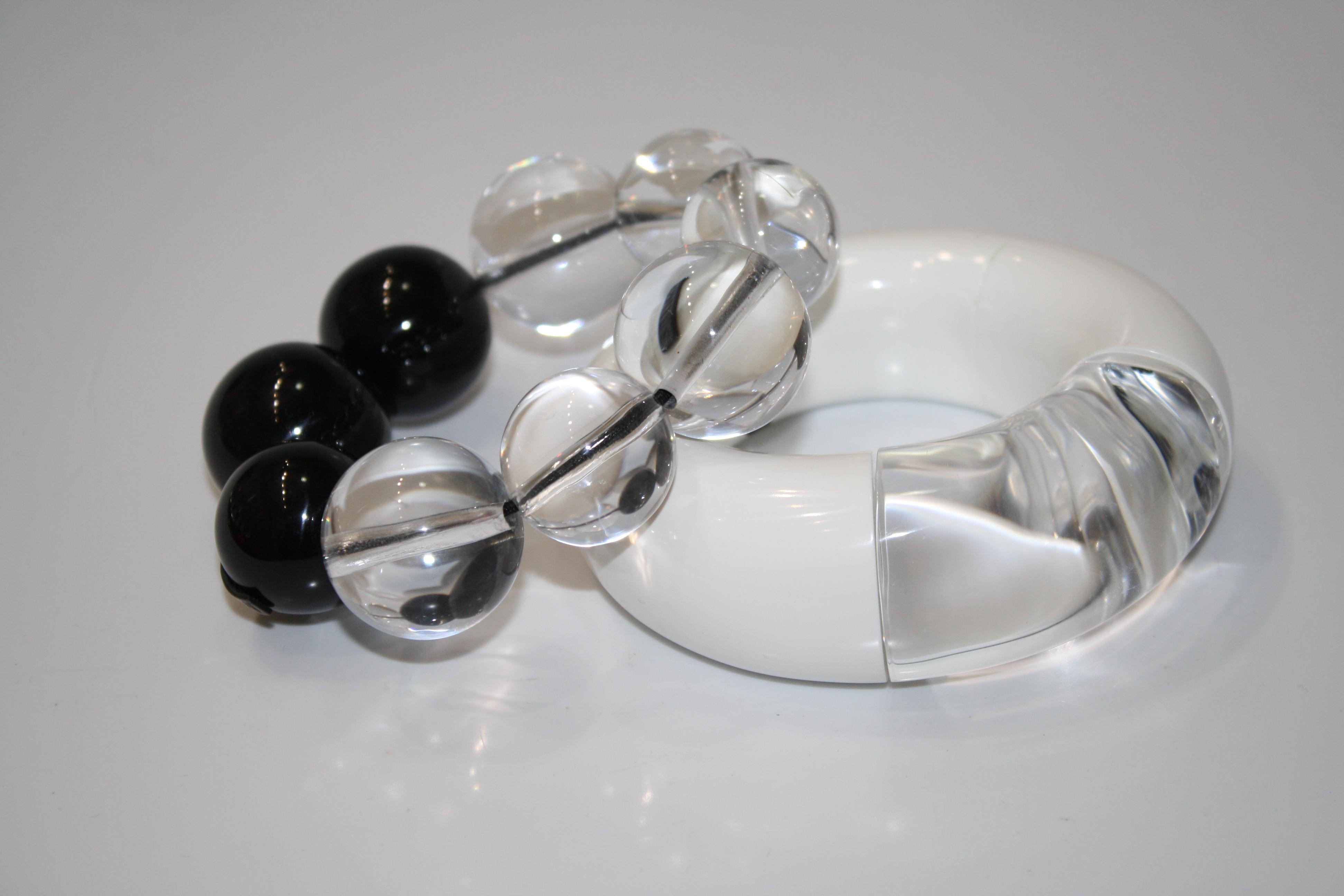 Monies Stretch Bracelet in Black and Clear In New Condition In Virginia Beach, VA