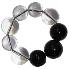 Monies Stretch Bracelet in Black and Clear