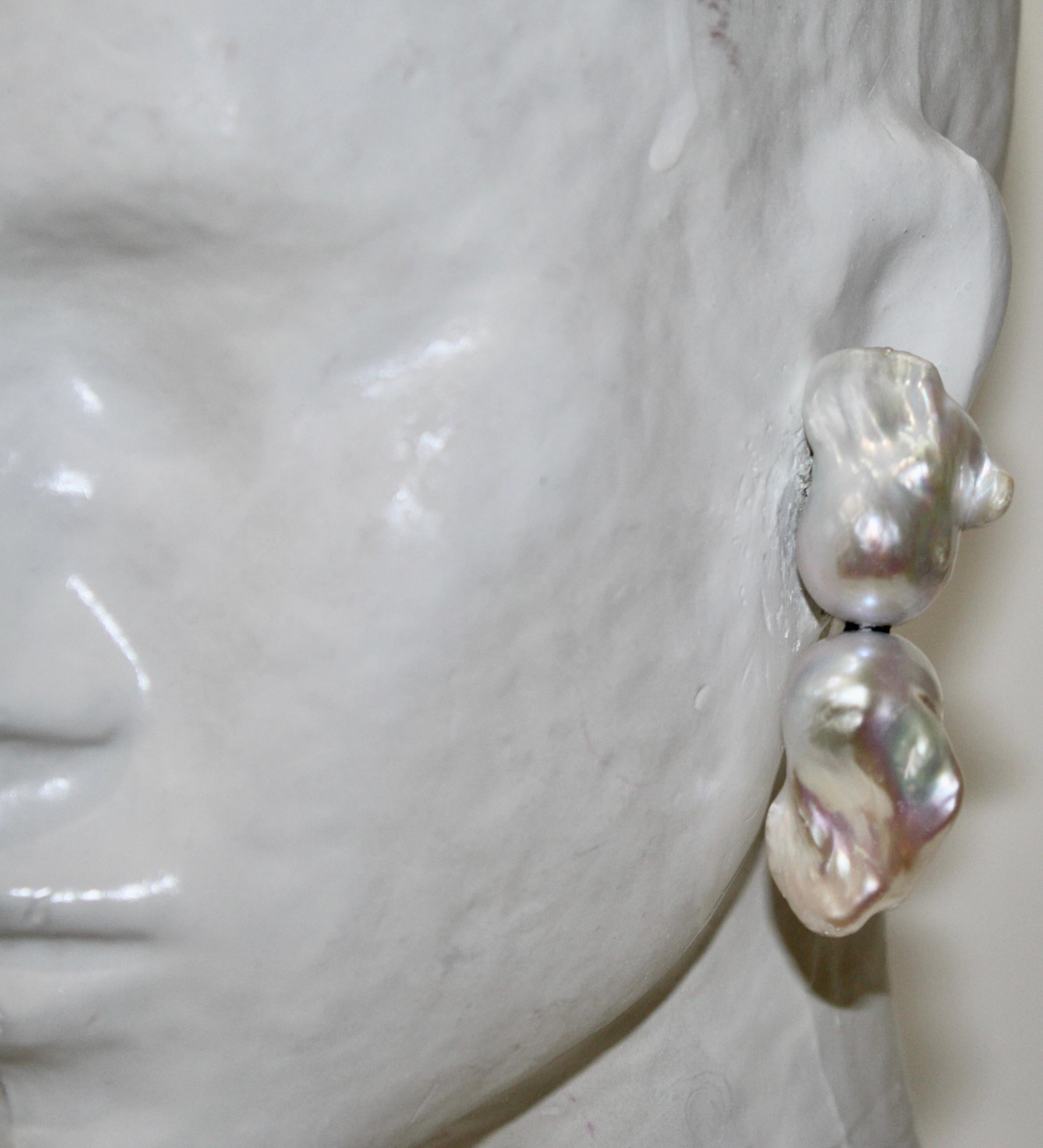Monies Unique Double Fresh Water Pearls Earrings  In New Condition In Virginia Beach, VA