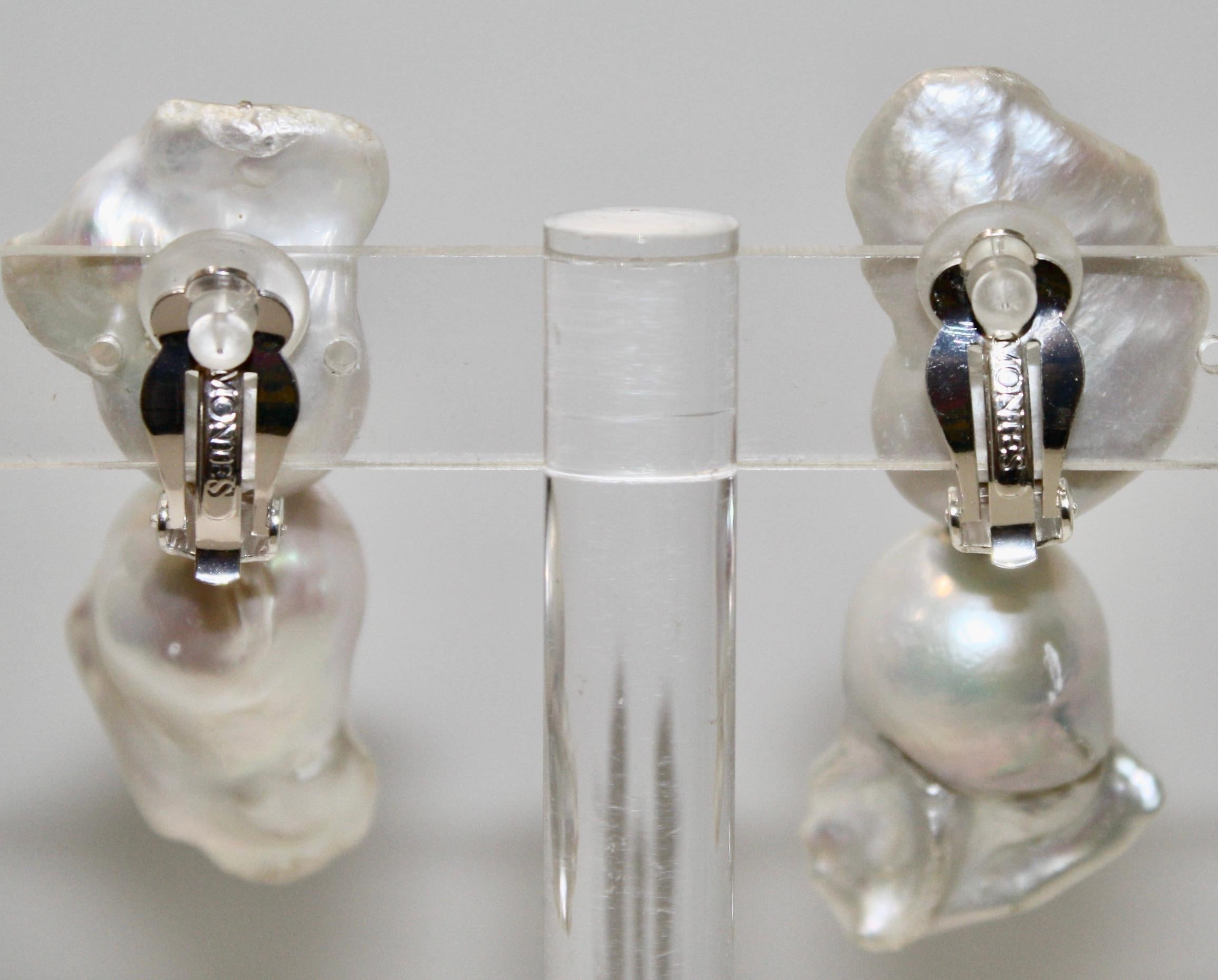 Monies Unique Double Fresh Water Pearls Earrings  2
