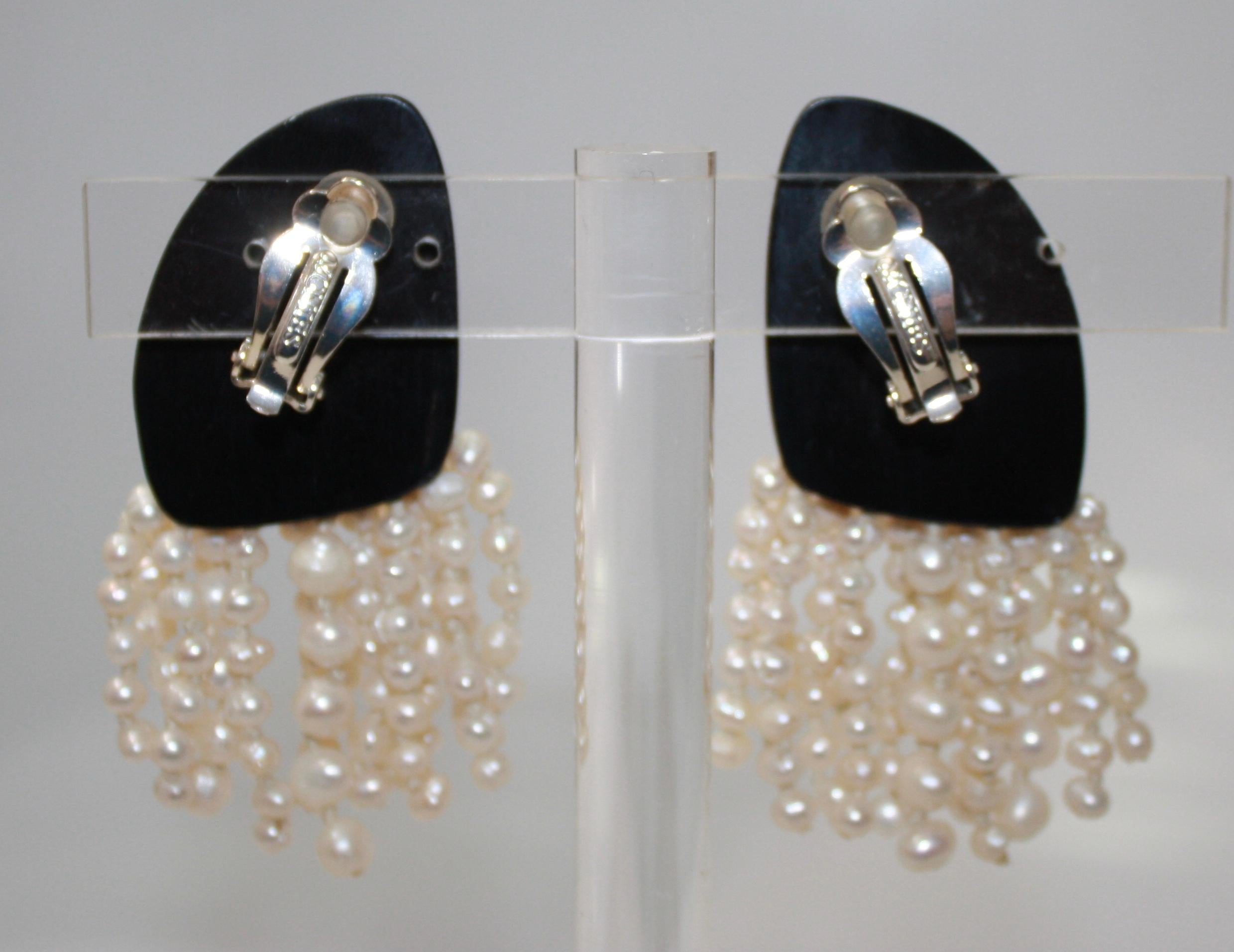 Uncut Monies Unique Freshwater Pearls and Ebony Clip