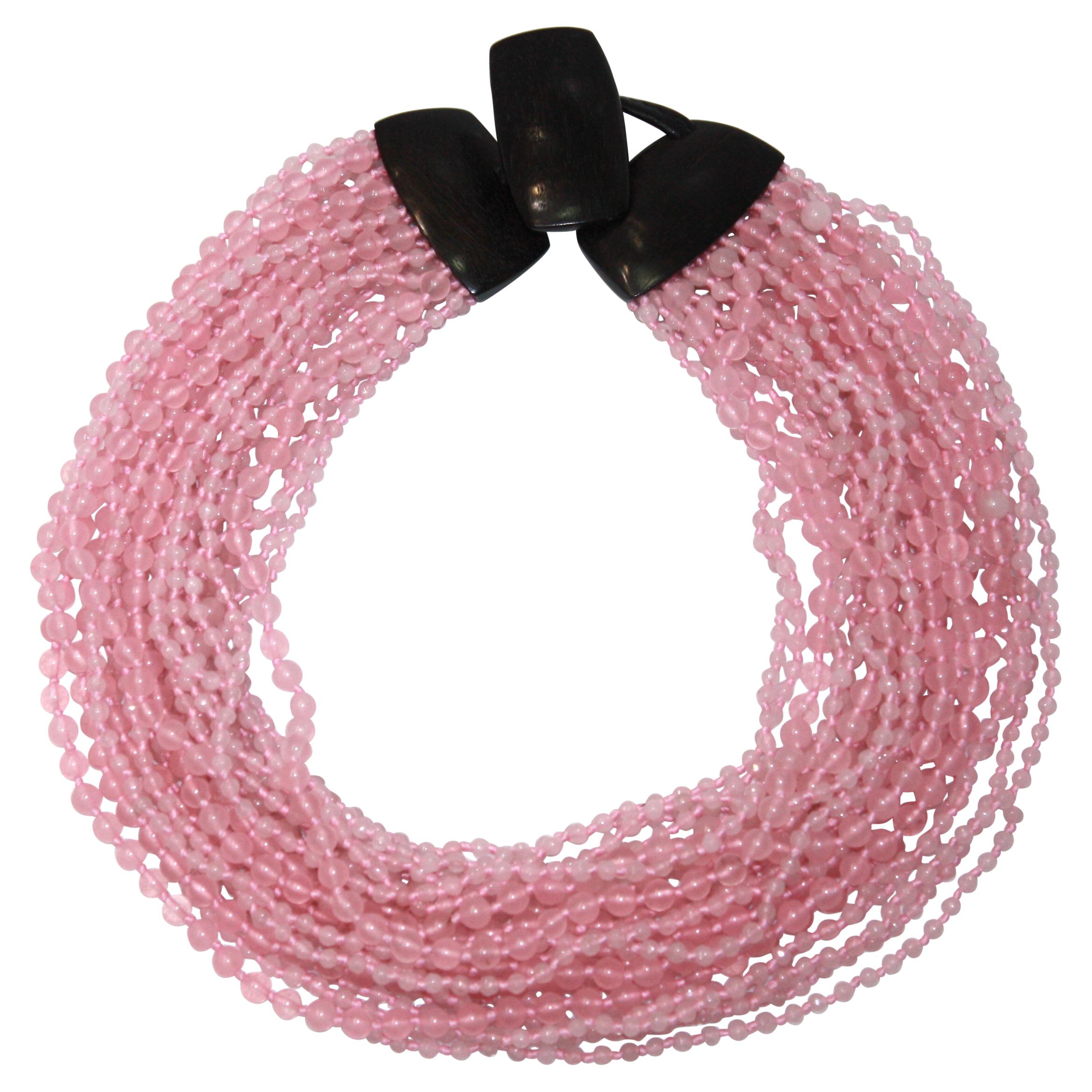 Monies Unique Multi strands Pink Quartz Choker