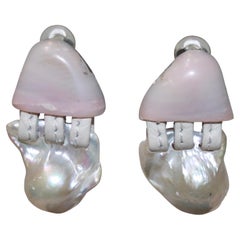 Orecchini Monies Unique di perle e opale rosa