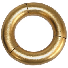 Bracelet élastique en bois et feuilles d'or de Monies