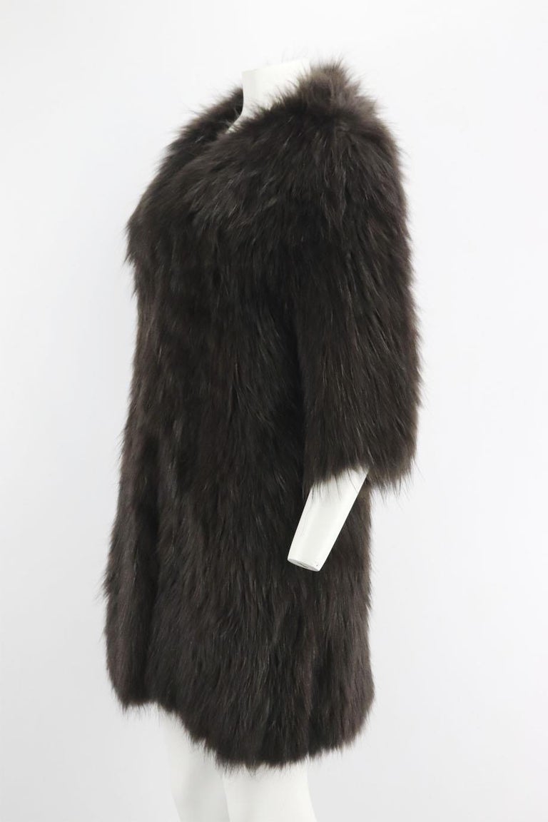 Monika Chiang Raccoon Fur Coat Medium For Sale at 1stDibs