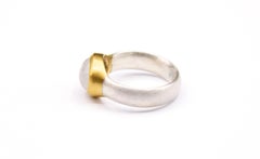 Monika Herré  Rainbow Moonstone Ring Sterling Silver Galvanic Gold Plating