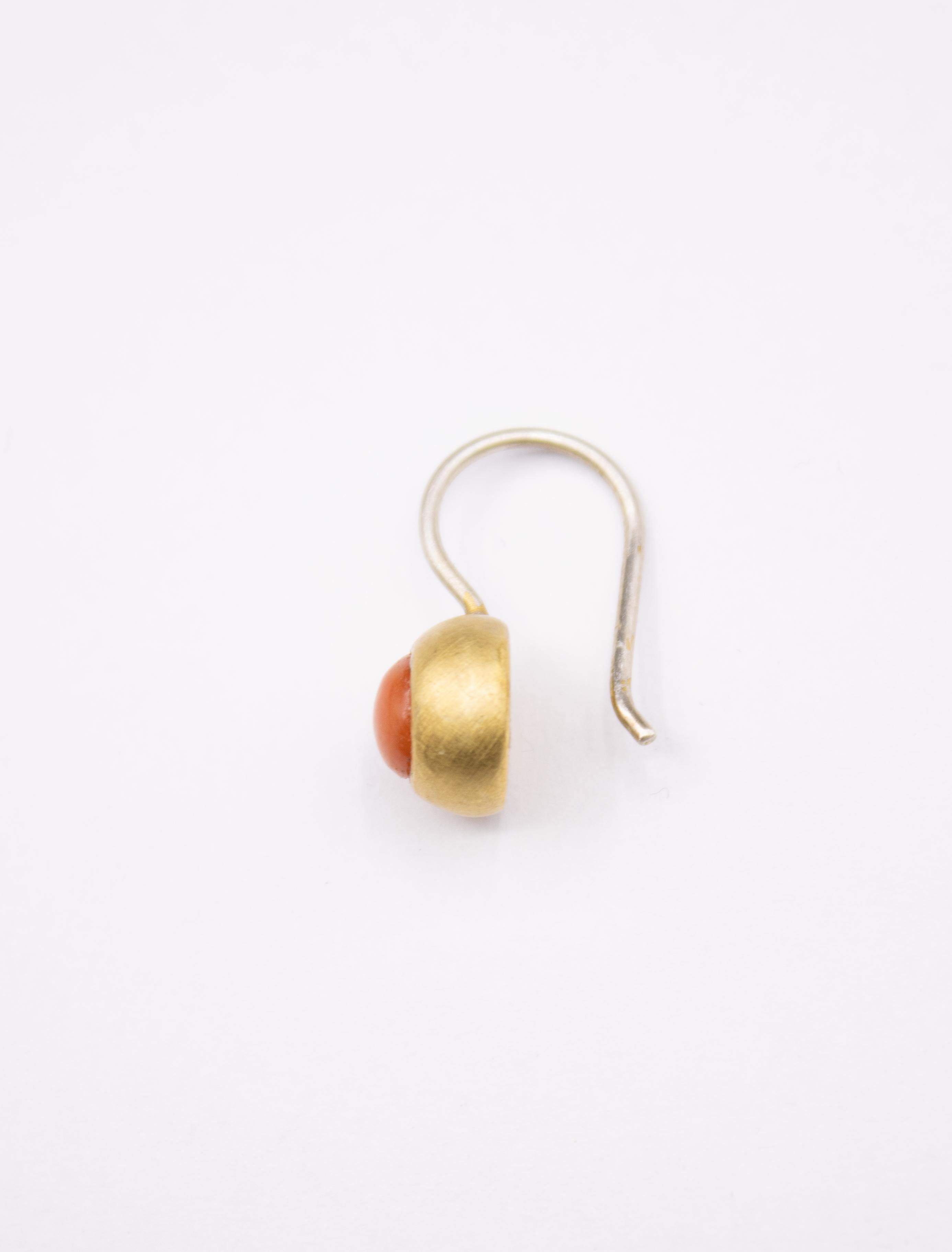 red coral earrings gold