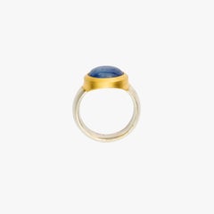 Monika Herre Blue Kyanite Ring Steling Silver Galvanic Gold Plating