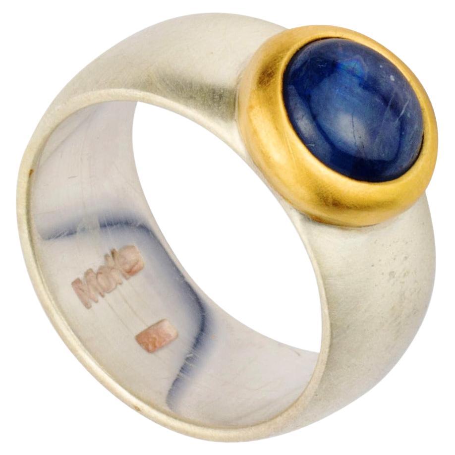 For Sale:  Monika Herré Blue Kyanite Ring Sterling Silver Galvanic Gold Plating