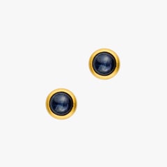 Monika Herré Blue Kyanite Stud Earrings Sterling Silber Galvanic Gold Plating
