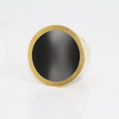 Monika Jakubec 18 Karat Yellow Gold Anthracite Resin Cone Ring