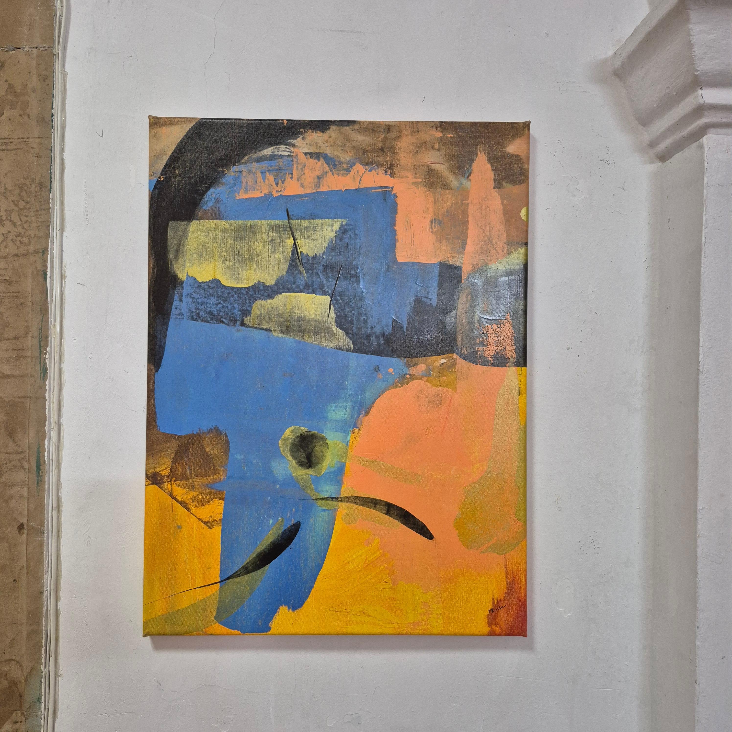 Abstracción - Pintura al óleo abstracta contemporánea, colorida, dinámica - Painting de Monika Rossa
