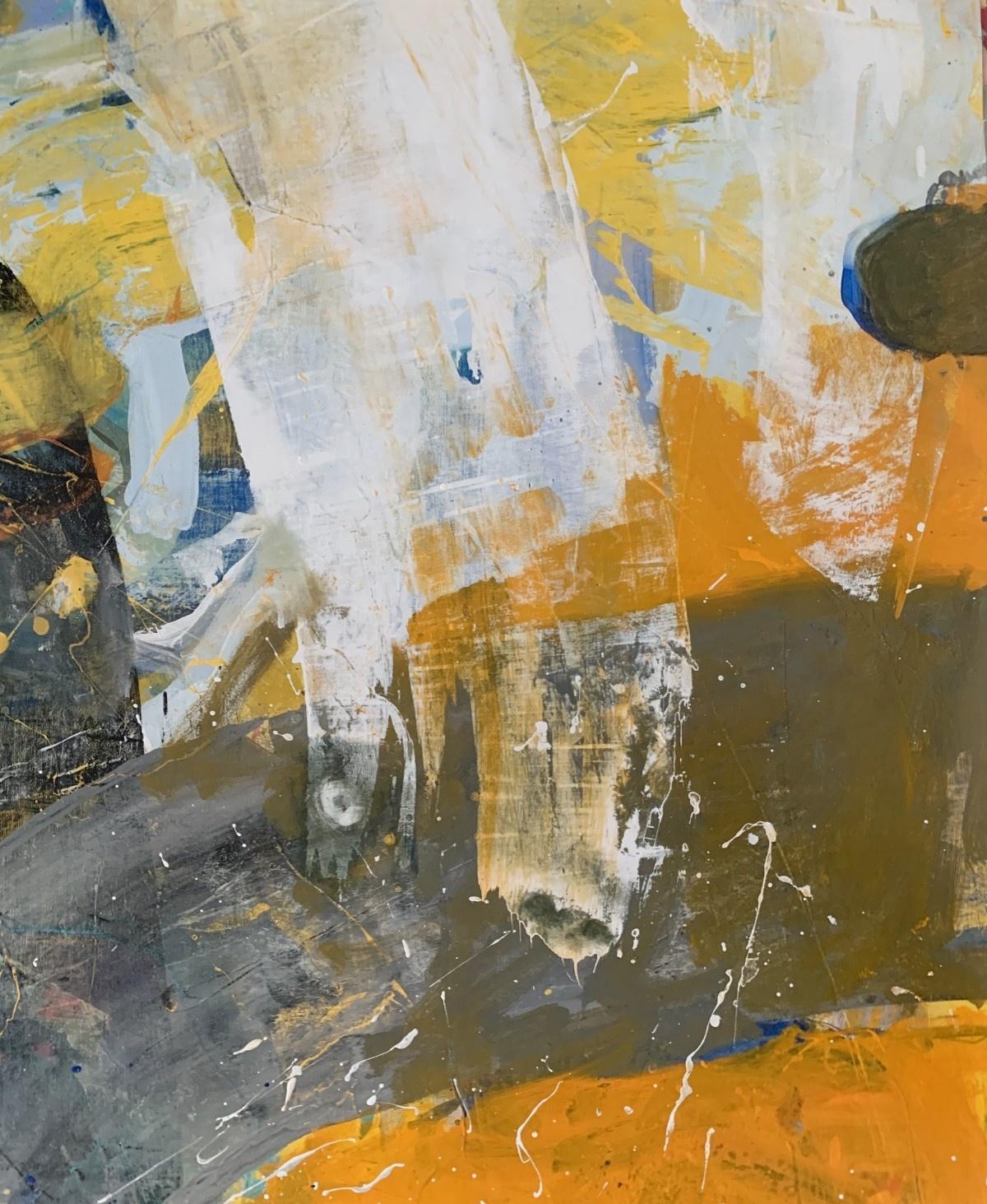 Abstraction - Peinture à l'huile abstraite contemporaine, colorée, dynamique - Contemporain Painting par Monika Rossa