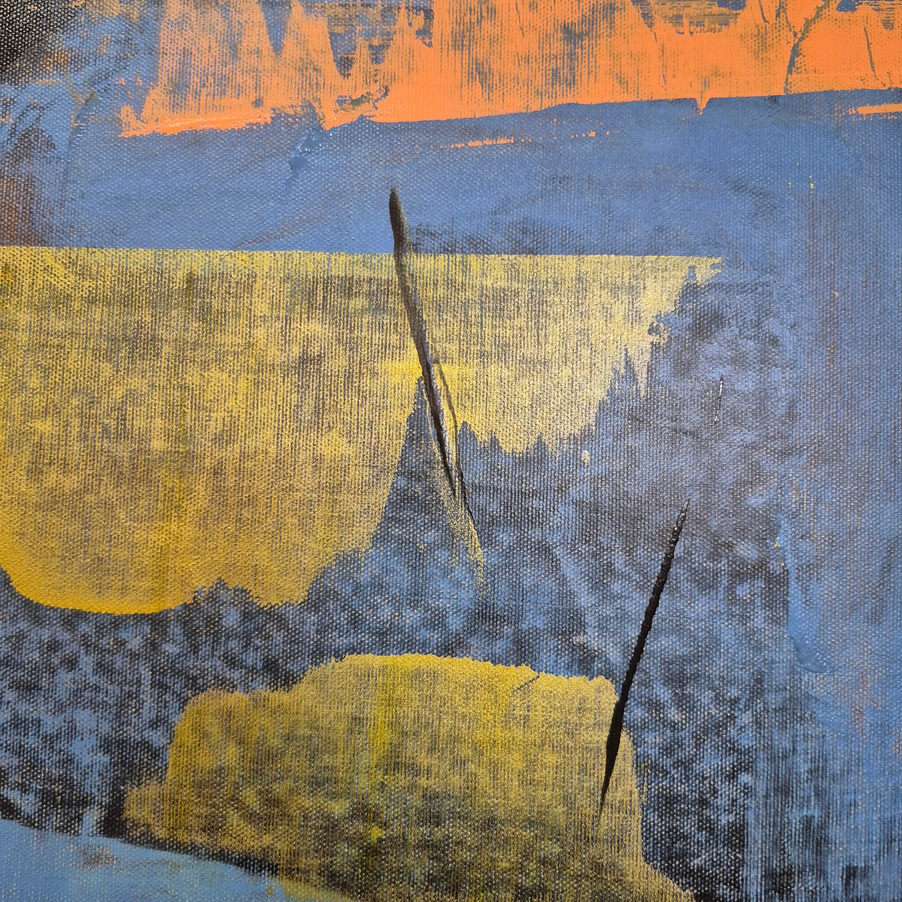 Abstracción - Pintura al óleo abstracta contemporánea, colorida, dinámica - Painting Contemporáneo de Monika Rossa