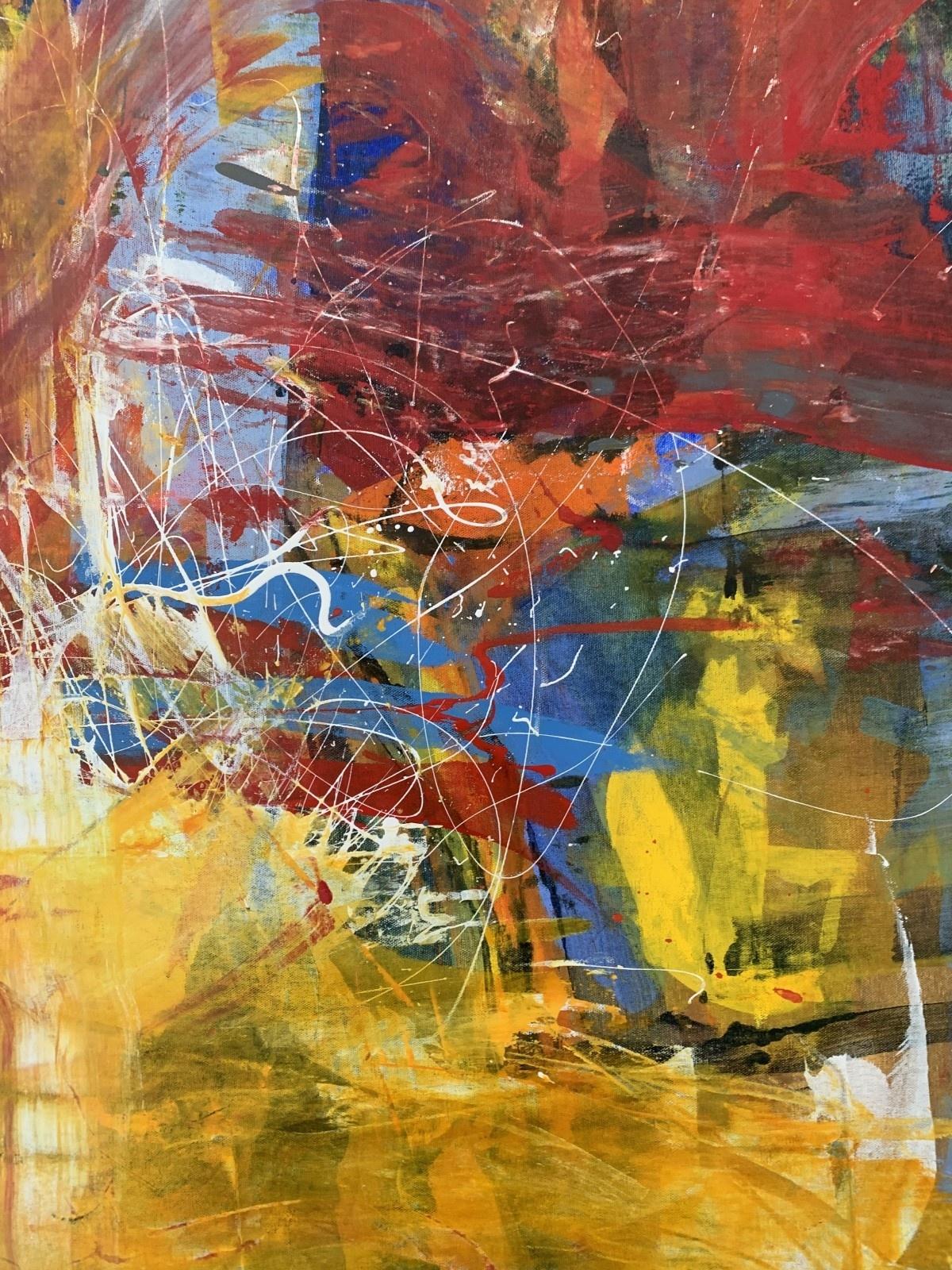 Dipinto astratto contemporaneo colorato a olio su tela dell'artista polacca Monika Rossa. L'opera è un'astrazione gestuale, ci sono molte forme dinamiche e la composizione consiste in molti strati di pittura. L'opera è firmata dall'artista.

MONIKA