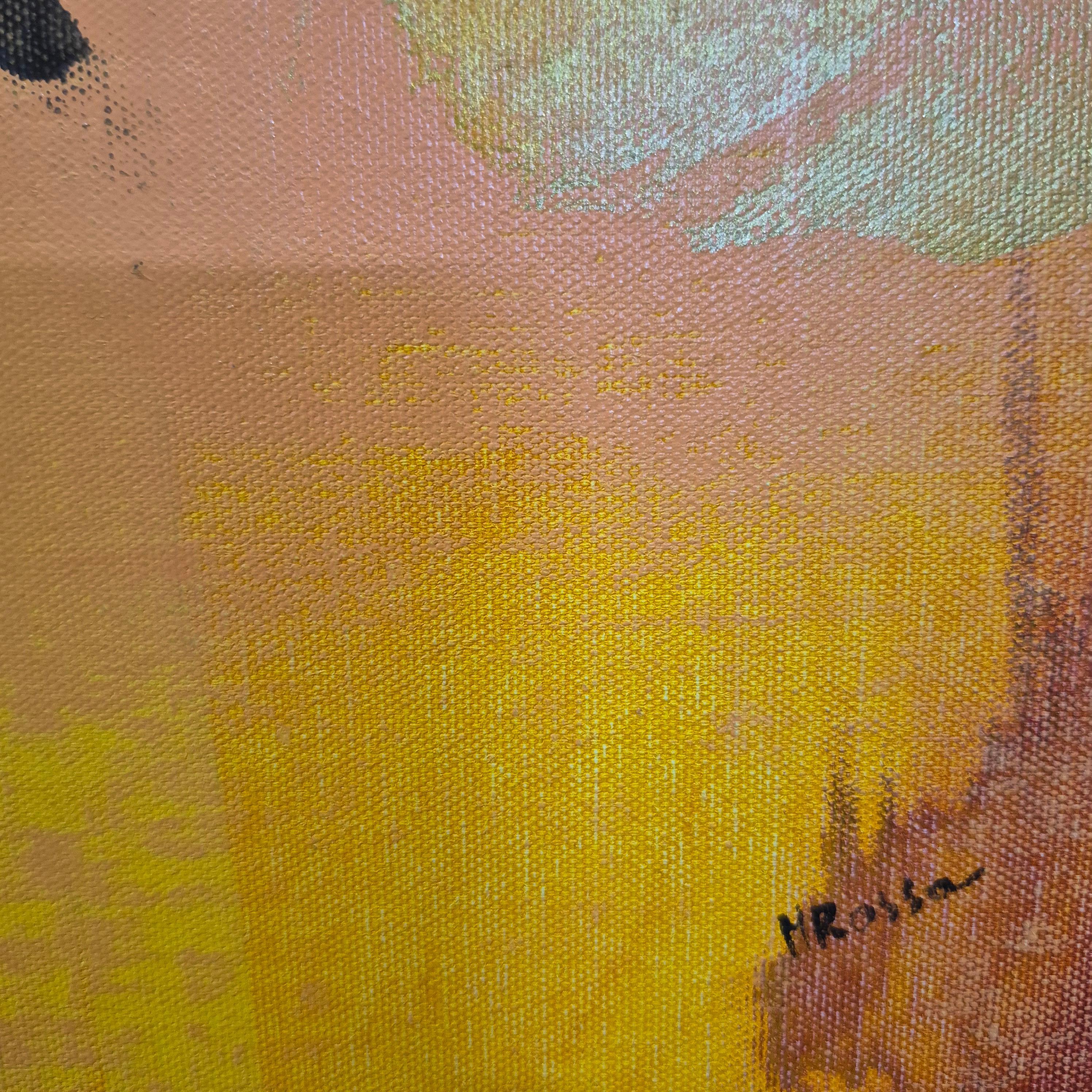 Abstracción - Pintura al óleo abstracta contemporánea, colorida, dinámica en venta 1