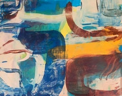 Abstraction - Contemporary Abstract Oil Painting, Colorful, Dynamic