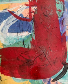 Abstraction - Contemporary Abstract Oil Painting, Colorful, Dynamic