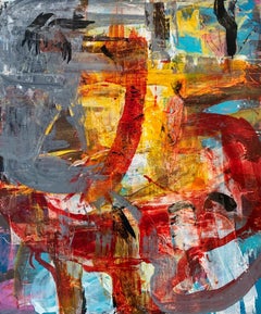 Abstraction - Contemporary Abstract Oil Painting, Colorful, Dynamic
