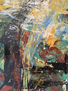 Abstraction - Peinture à l'huile abstraite contemporaine, colorée, dynamique, art polonais