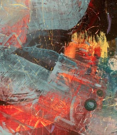 Abstraction. Peinture à l'huile abstraite contemporaine, colorée, dynamique, art polonais