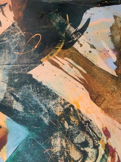 Abstraction. Peinture à l'huile abstraite contemporaine, colorée, dynamique, art polonais