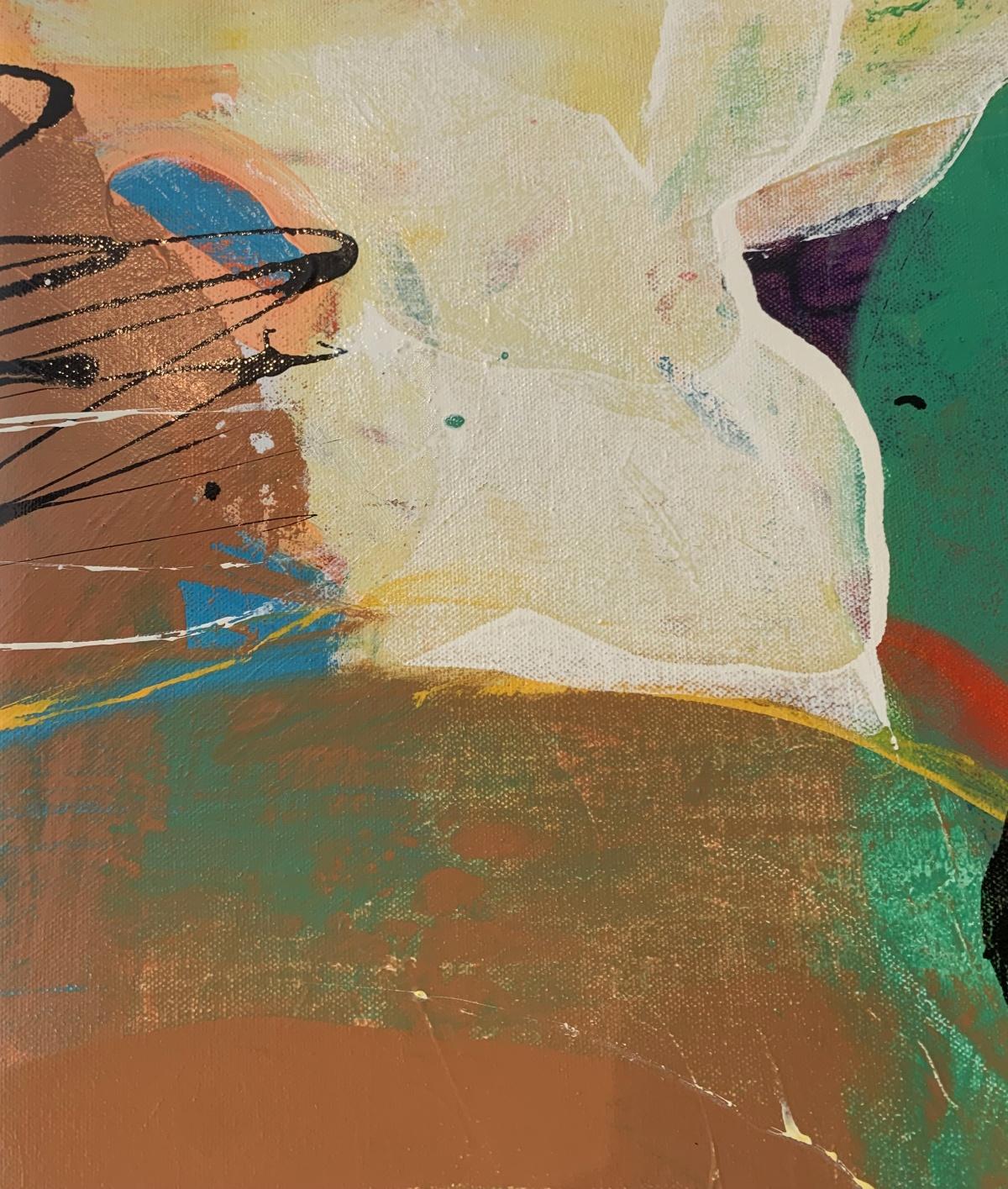 Abstracción. Pintura al óleo abstracta contemporánea, colorida, dinámica, arte polaco - Portrait Painting Gris de Monika Rossa