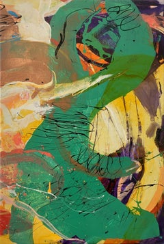 Abstraction. Contemporary Abstract Oil Painting, Colorful, Dynamic, Polish art