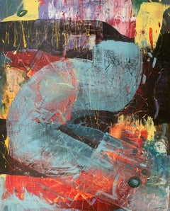 Abstraction. Contemporary Abstract Oil Painting, Colorful, Dynamic, Polish art