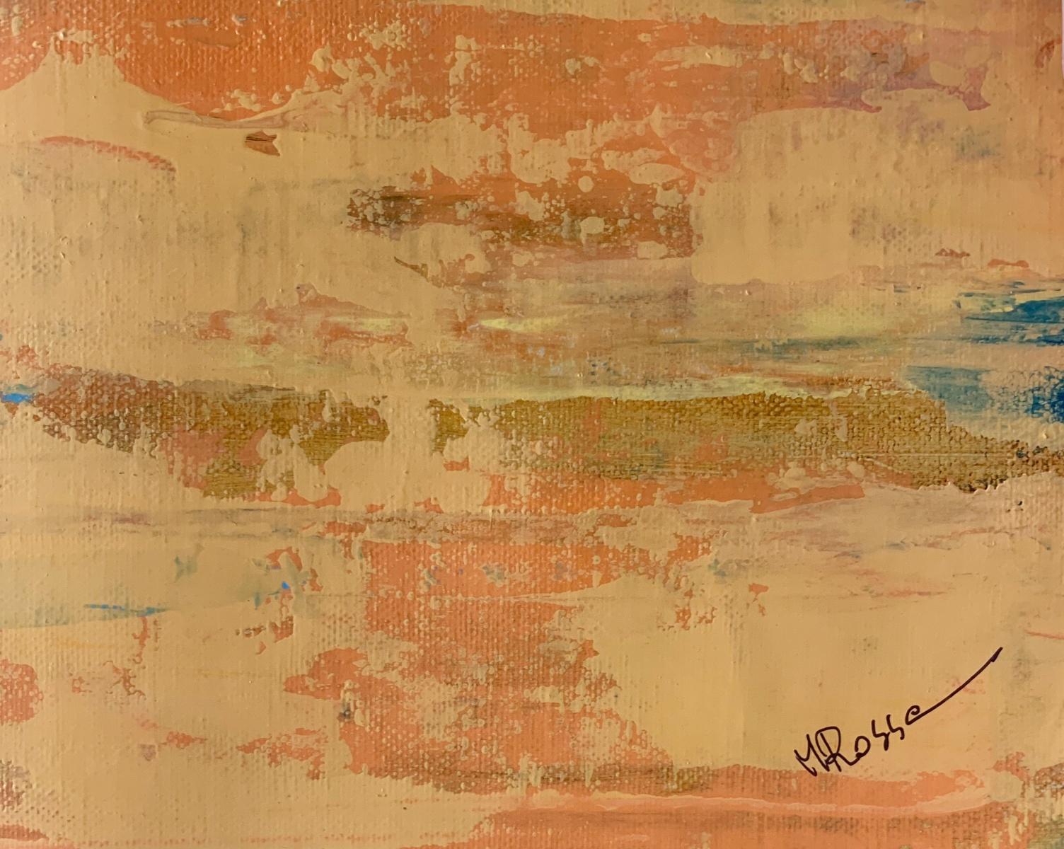 Beach - Peinture à l'huile contemporaine, colorée, figurative, artiste polonais - Beige Figurative Painting par Monika Rossa