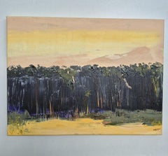 Evening forest - Contemporary Oil Painting, Colorful, Landscape, Polish artist