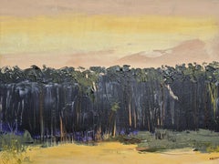 Bosque nocturno - Pintura al óleo contemporánea, Colorido, Paisaje, Artista polaco