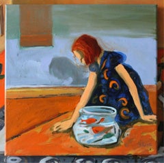 Fishtank - XXI century, Contemporary Figurative Oil Painting, Bright Colors
