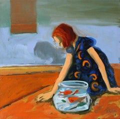 Fishtank - XXI century, Contemporary Figurative Oil Painting, Bright Colors