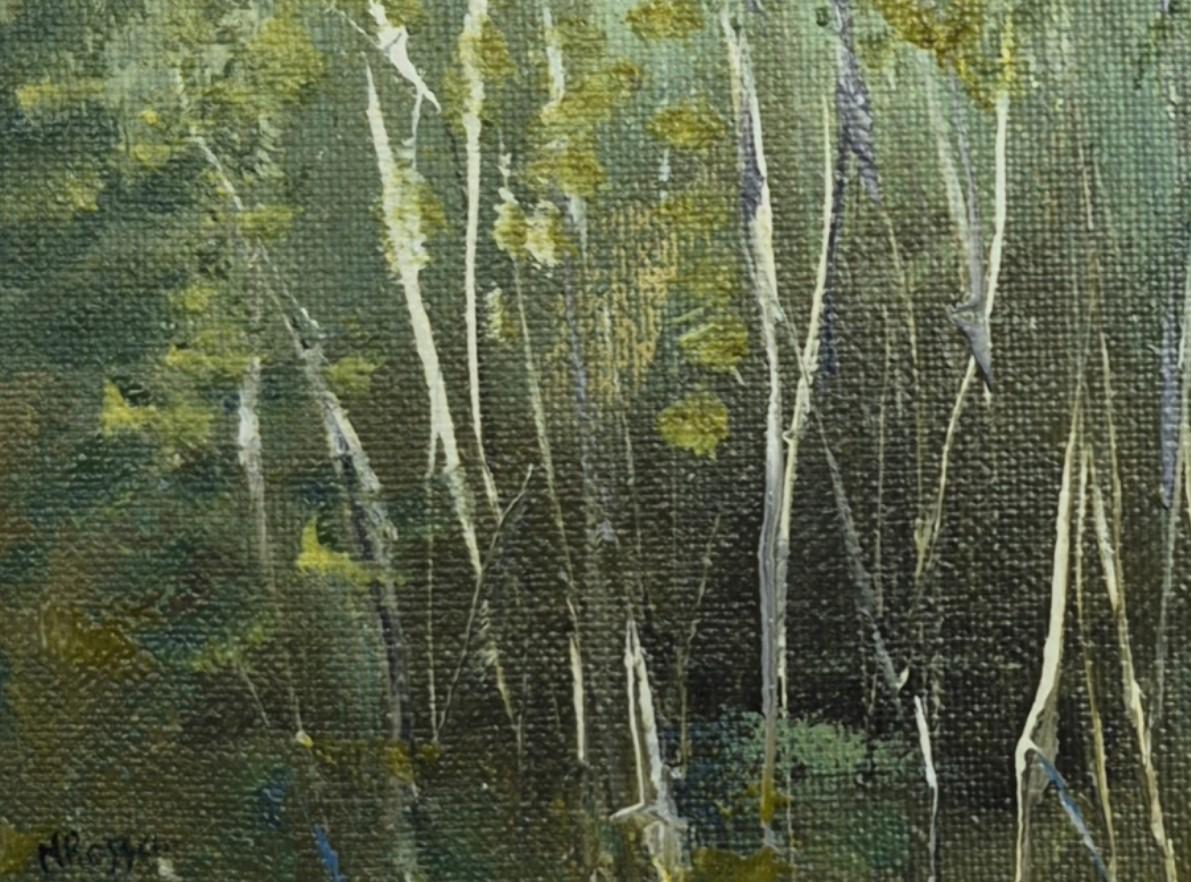 Grüne Landschaft - zeitgenössische Ölgemälde, Landschaft, farbenfroh, polnischer Künstler im Angebot 1